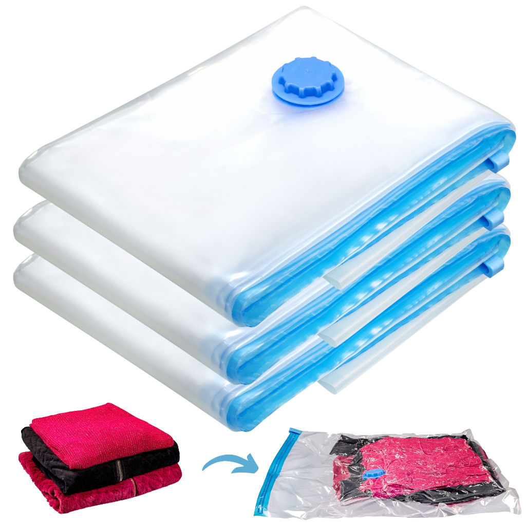 Saco a Vácuo 60x80 - Kit c/ 3 Médios para Roupas e Malas Economia de espaço Anti ácaros em Oferta na Shopee