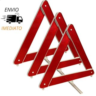 kIT 3 Triângulos Sinalização Segurança Automotivo Universal Estrada Carro em Oferta na Shopee