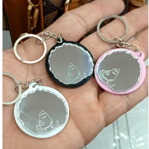 Kit 10/30/50 chaveiro em acrilico espelhado  Mulher Afro cabelo Black Power mimo presente lembrancinha cabelo