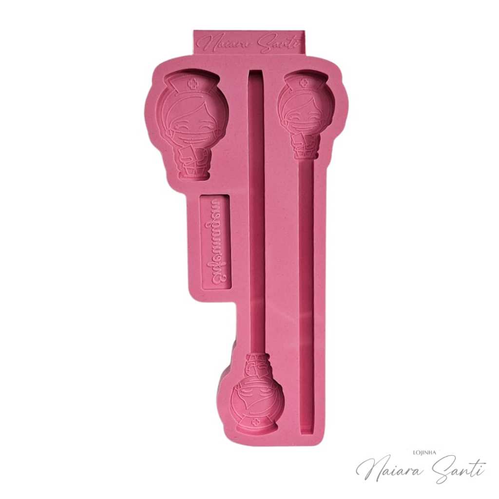 NS Molde de Silicone para Resina | Molde Resina | Molde Caneta Enfermeira com Pingente