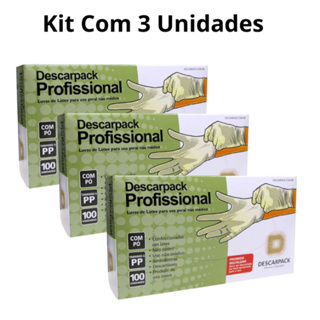 Kit Até 3 Caixas De Luva Látex Descartaveis Com Pó - 100 a 300 Unidades em Oferta na Shopee