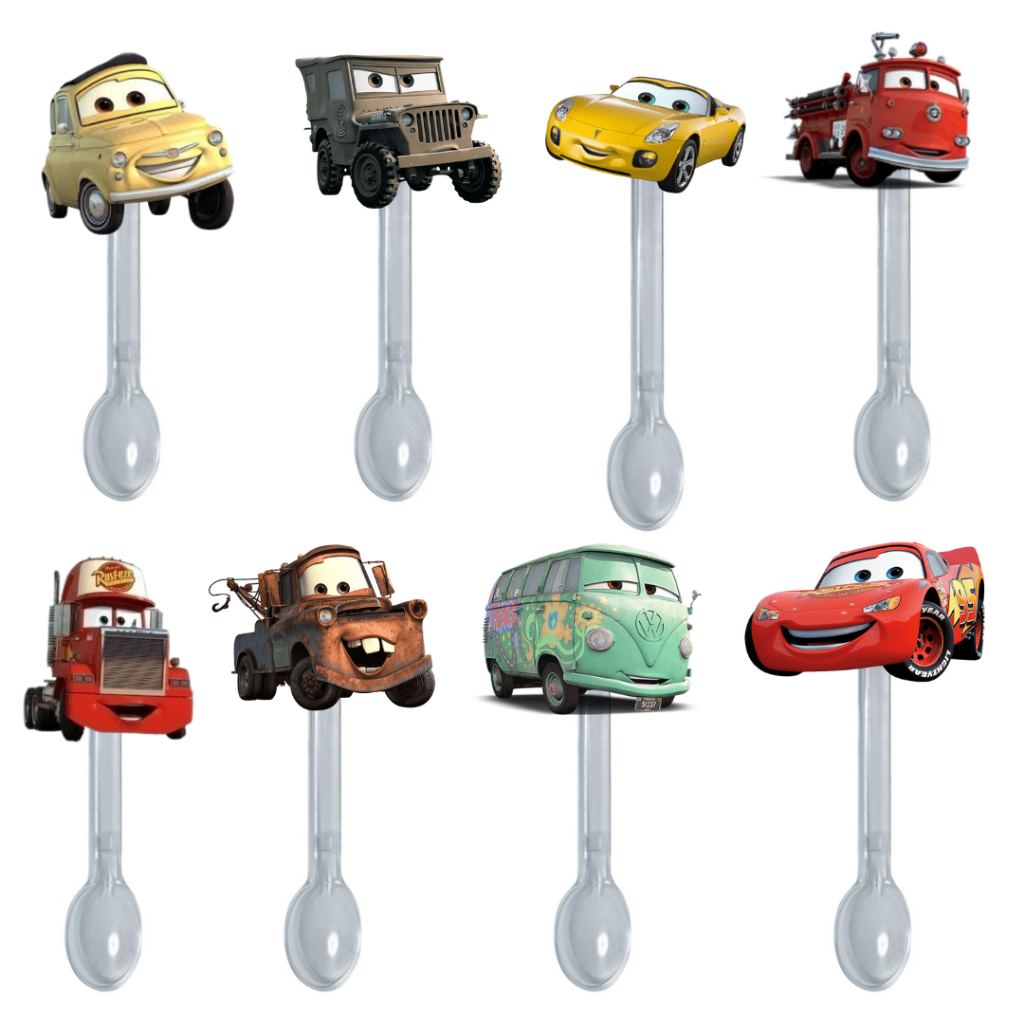 50 Mini Colher De Brigadeiro Carros