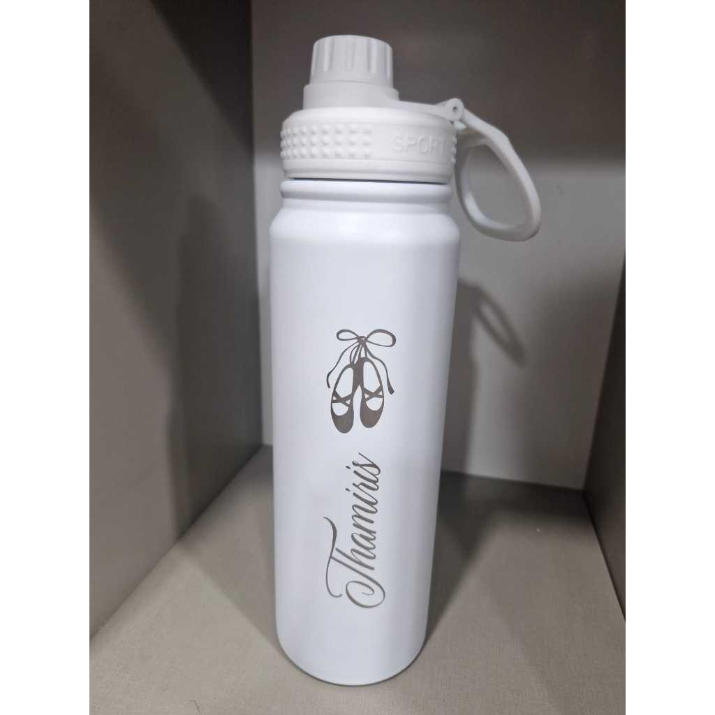 Imagem Garrafa Térmica Inox 800ml Personalizada a Laser Desenhos Nomes Signos Profissões
