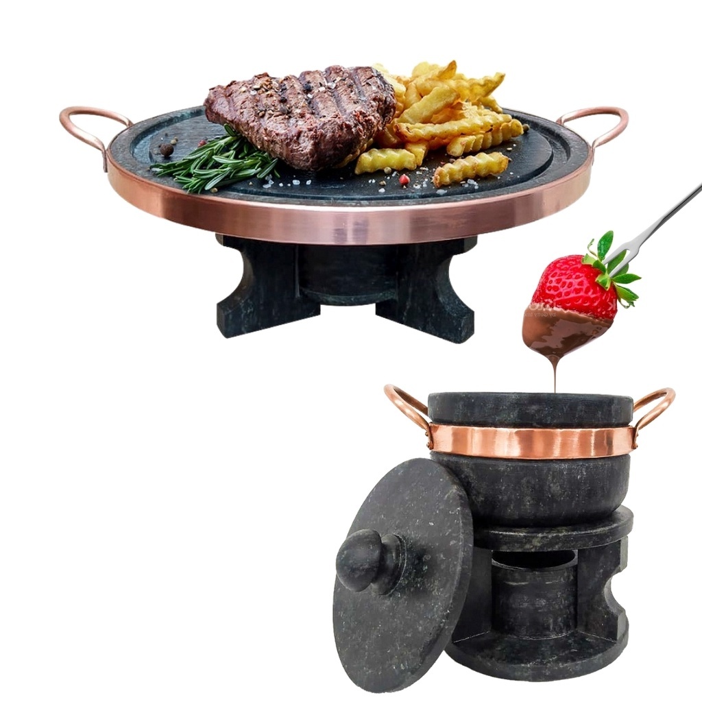 Fondue 37cm + Fondue 500ml pedra sabão em Oferta na Shopee