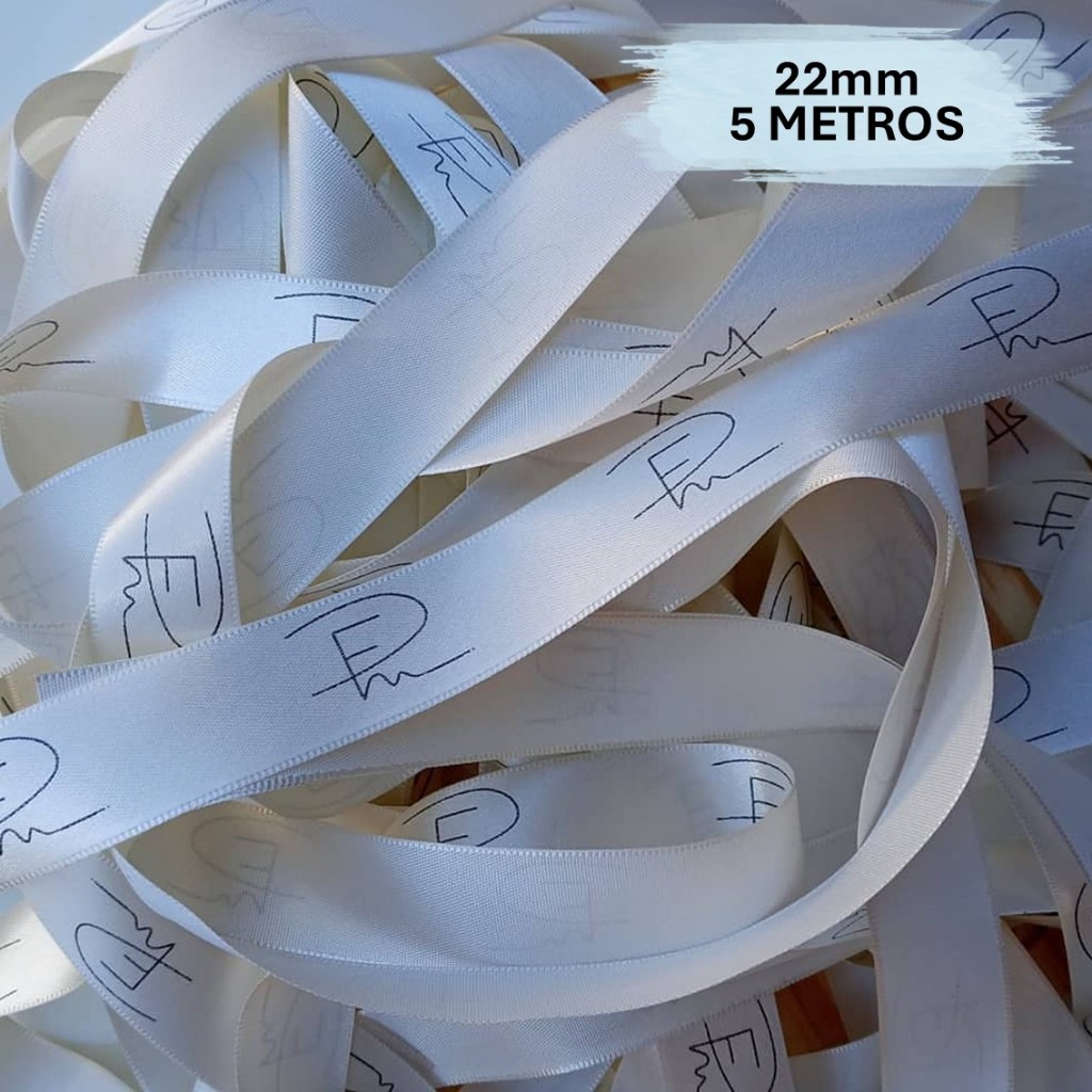Fita de Cetim Personalizada de 22mm - 5 metros