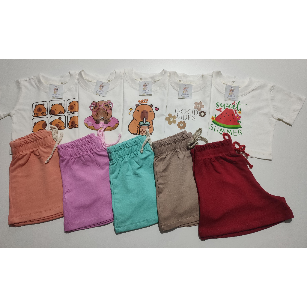 Kit 5 Conjuntos Infantil Menina Blogueirinha Feminino Festa Modinha