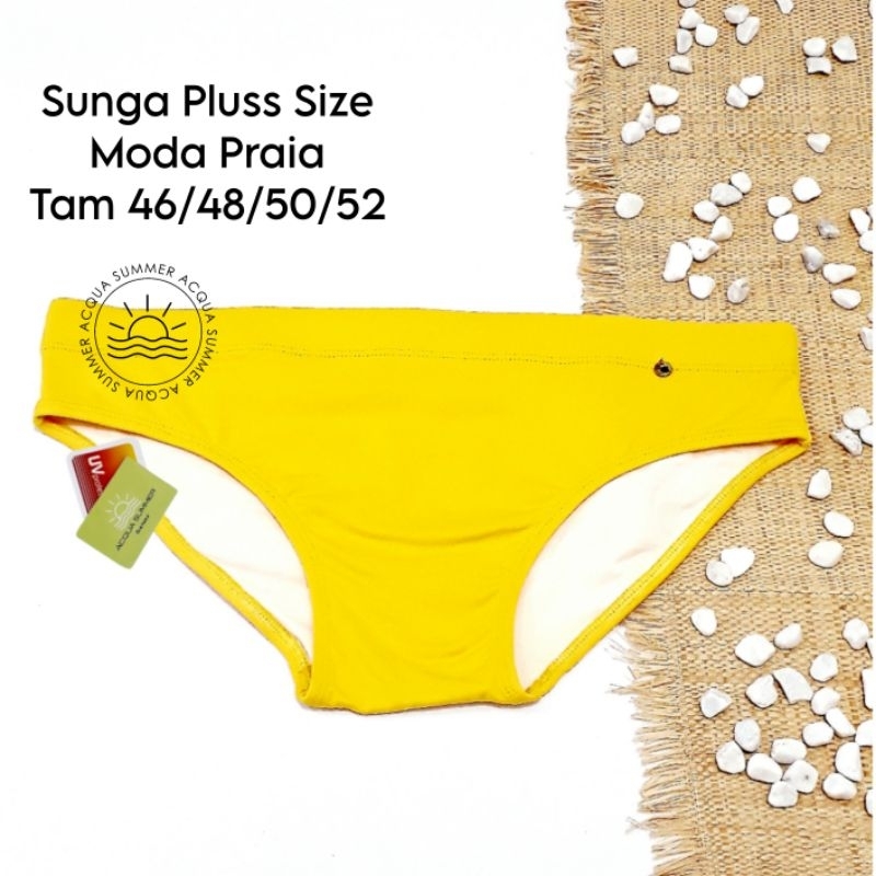 Sunga Masculina Slim Slip Plus Size Cavada UV50+/Sungão de Praia e Piscina Lateral 8cm/Toda Forrada
