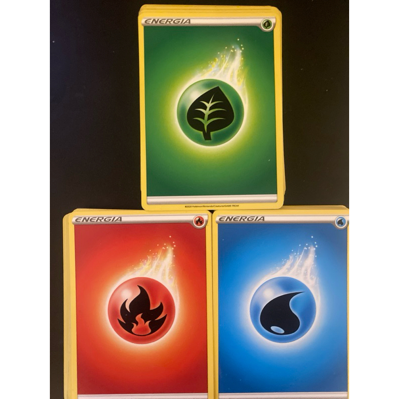 Cartas de Energia Para Pokêmon Kit com 3 cartas