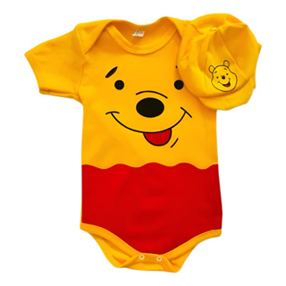 Body Bebê Tématico + Boina Ursinho Pooh Mêsversario Fantasia Menino em Oferta na Shopee