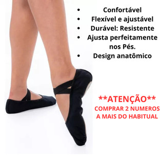Sapatilha Ballet Meia Ponta Tecido Elástico Duplo X, Sapatilha Ballet sola Dividida meia ponta, N 24 ao 43, Super Oferta