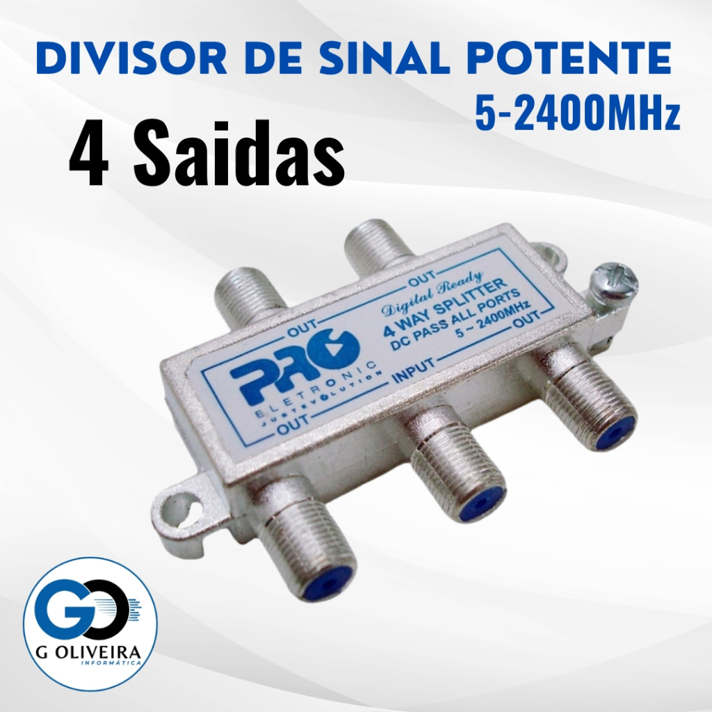 Divisor de Sinal para Antena de TV 4 saidas 5/2400 Proeletronic