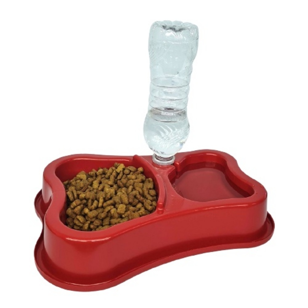 COMEDOURO E BEBEDOURO DUPLO AUTOMATICO GARRAFA PET ANTI-FORMIGA PARA CÃES 685ML em Oferta na Shopee