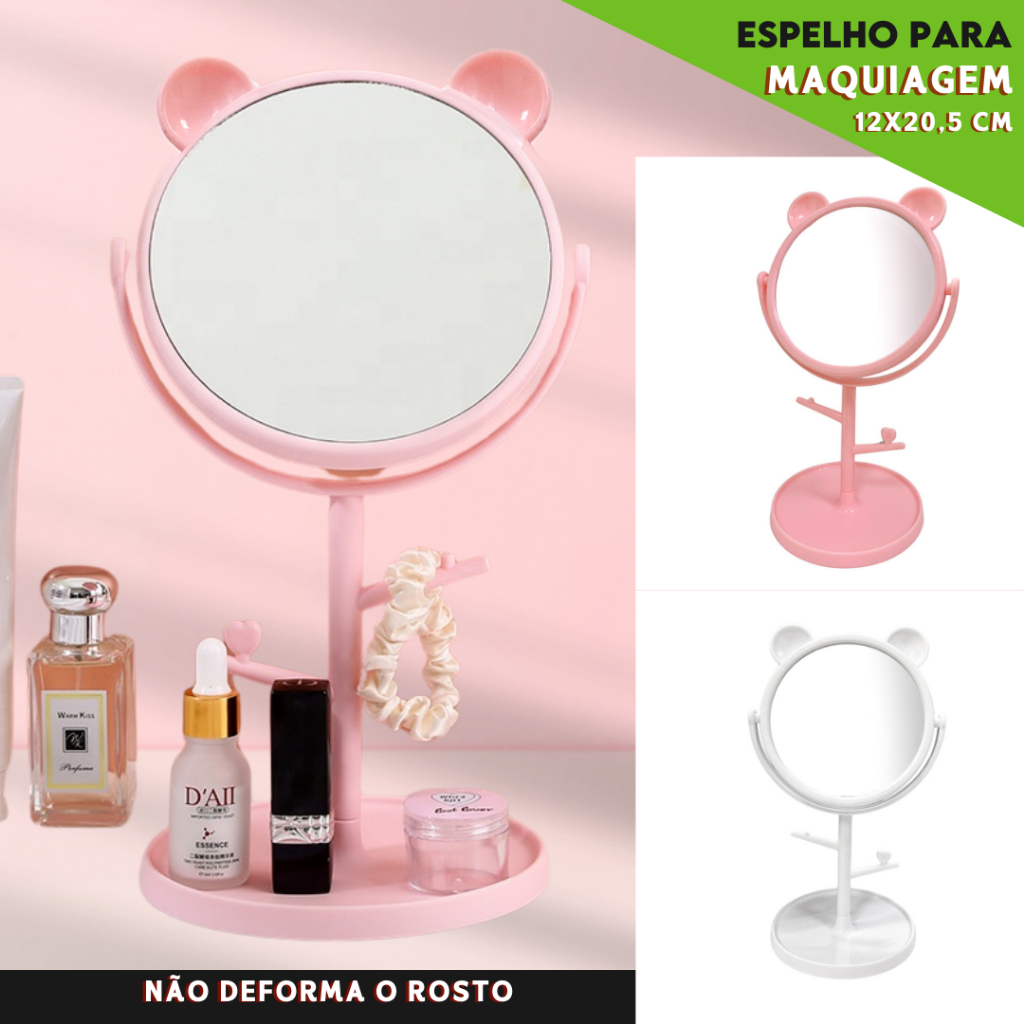 Mini Espelho Redondo Para Maquiagem Penteadeira Porta Joias - Nosso Lar em Oferta na Shopee