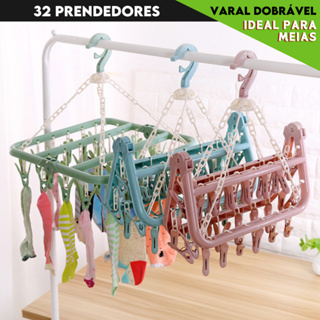 Varal de Roupas Íntimas Dobravel Com 32 Prendedores -  Meias, Calcinhas e Cuecas - Nosso Lar em Oferta na Shopee