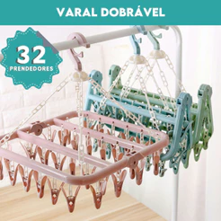 Varal de Roupas Íntimas Dobravel Com 32 Prendedores - Meias, Calcinhas e Cuecas - CH