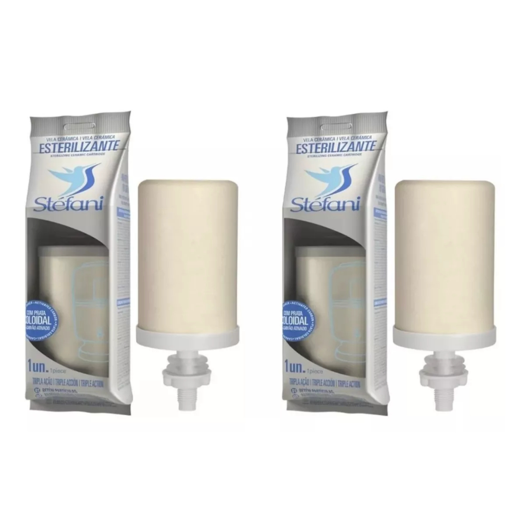 KIT 2 VELAS TRIPLA AÇÃO STEFANI P/ FILTRO DE BARRO E ACRILICO em Oferta na Shopee