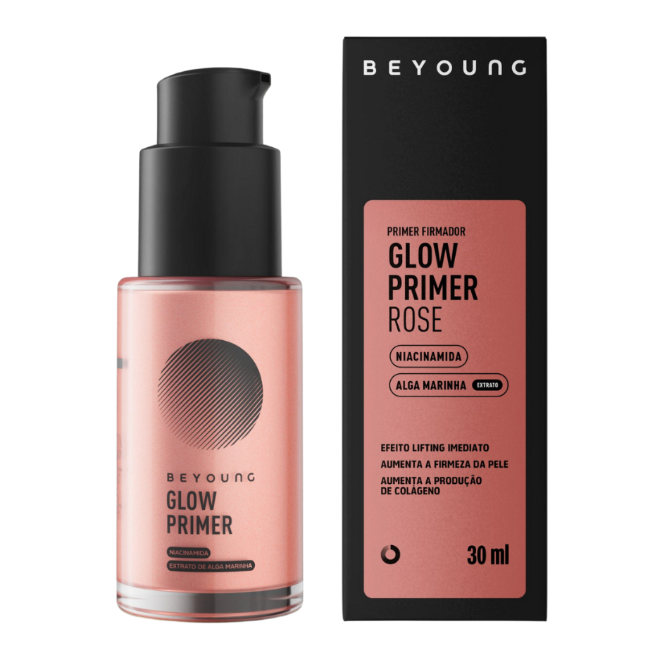 Beyoung Glow Primer Facial Rose Rosado 30ml em Oferta na Shopee