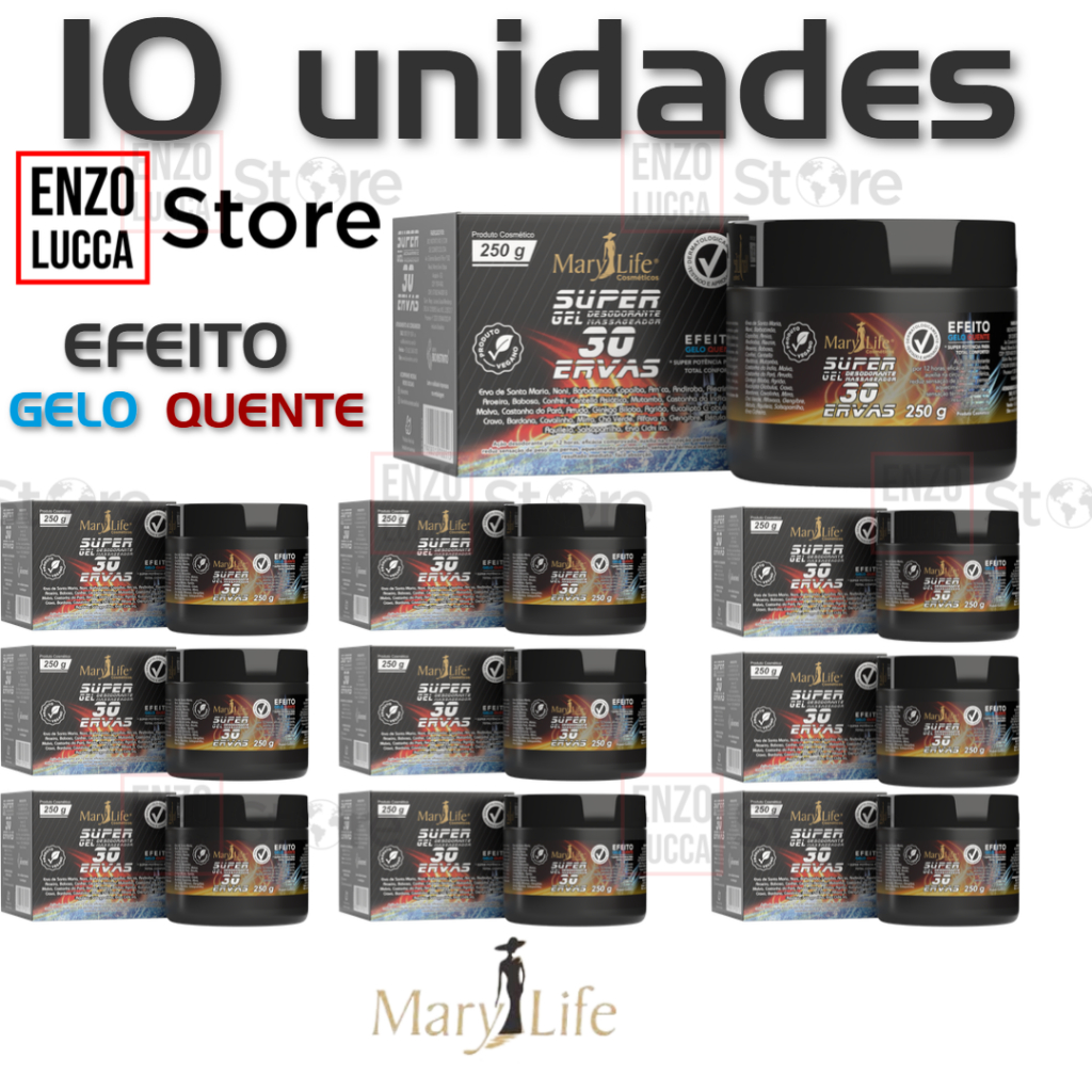 KIT 10 UNID DE SUPER GEL 250G 💪 PODEROSO ALÍVIO MUSCULAR COM O PODER DAS 30 ERVAS! em Oferta na Shopee