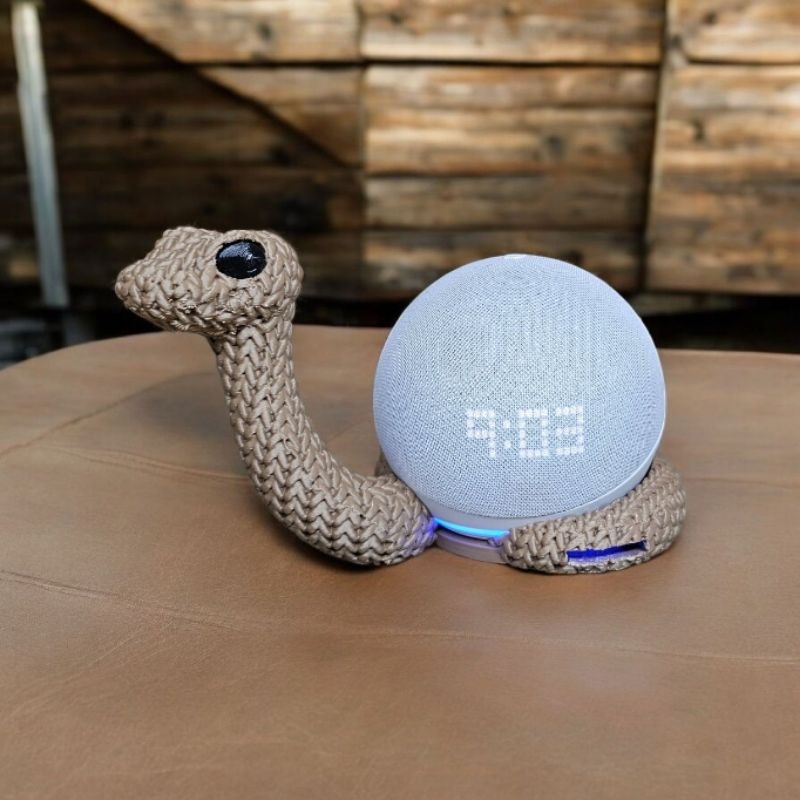 Suporte Alexa Echo Dot 4 e Dot 5 Amigurumi Cobra, Snake Escultura, Presente decoração, música Amazon