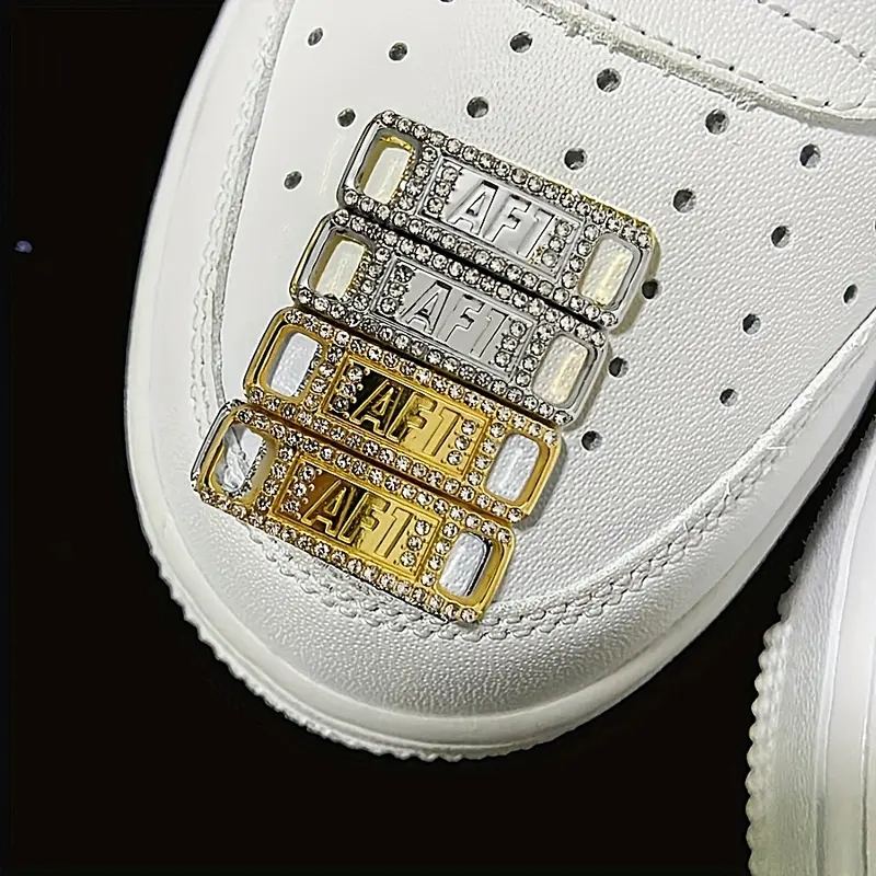 2Pçs 1par Fecho de Metal para Tênis Travamento de Cadarço DIY Kit Acessórios de Cadarços ABS Enfeite