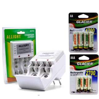 Pilha De Carregador Recarregavel Para AA/AAA/bateria 9V Bivolt A-612