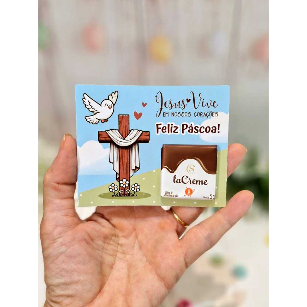 20 Lembrancinha Cartão Personalizado/ Mimo Páscoa para Chocolate Bombom em Oferta na Shopee