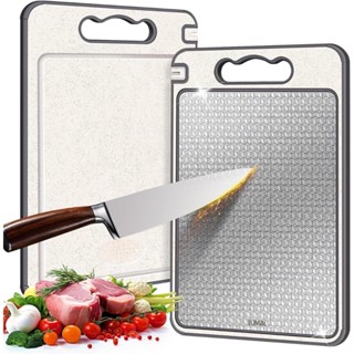 Tábua de Corte Cortar Carne Placa Dupla Face Higiênica em Aço Inox e PP com Afiador, Canal...