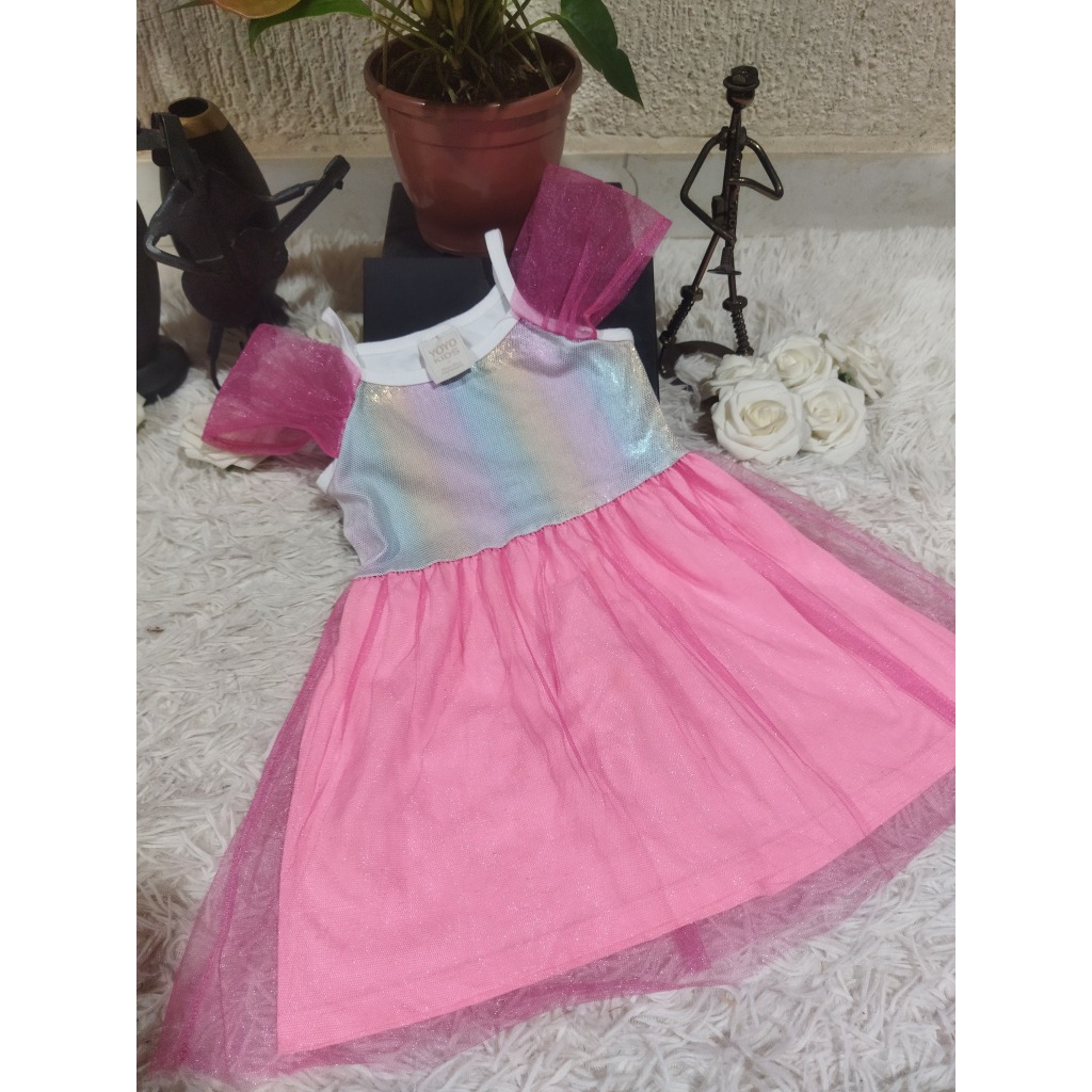 Vestido Infantil Feminino, Modelo Regata/Manga, Tam; 02, Marca: Dmbauer