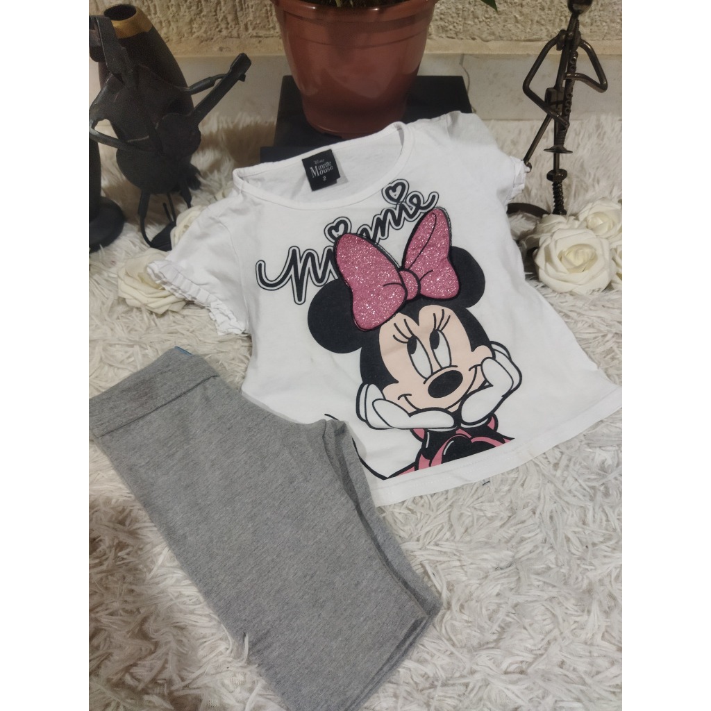 Conjunto Infantil Feminino, (Blusa Manga Curta + Bermuda Cotton), Tam: 02, Marca; Dmbauer