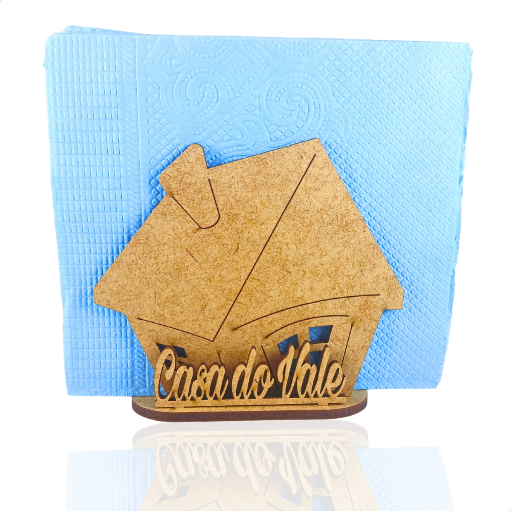 Kit 15 unidades Porta Guardanapo Personalizado MDF Casinha Com Nome - Enfeite / Centro de Mesa