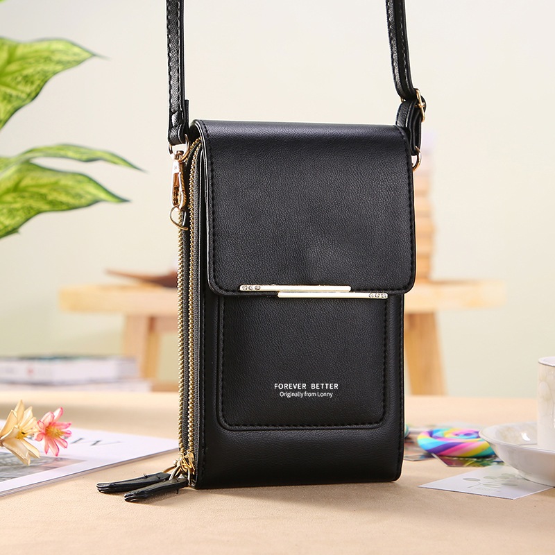 Crazy Bag Bolsa Feminina Transversal Touch Screen com Porta Celular e Cartão Fecho Magnético