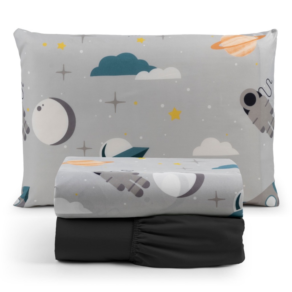 Jogo de Lençol Estampado Solteiro 03 Peças Cama Box 200 Fios Macio