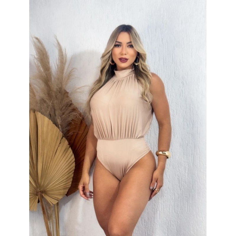 BODY GOLA ALTA MODELO DRAPEADO em Oferta na Shopee