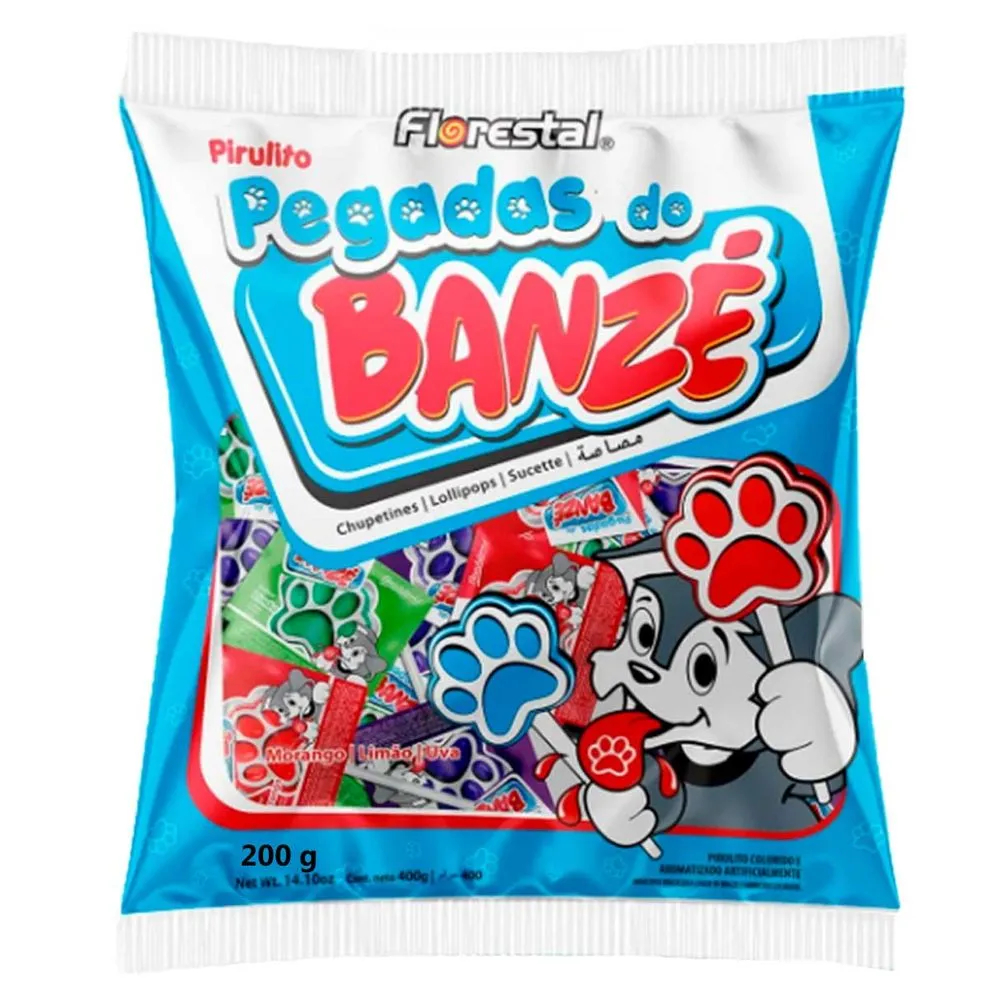 Pirulito Pegadas Do Banzé Sortido Com 50 Unidades - Florestal em Oferta na Shopee
