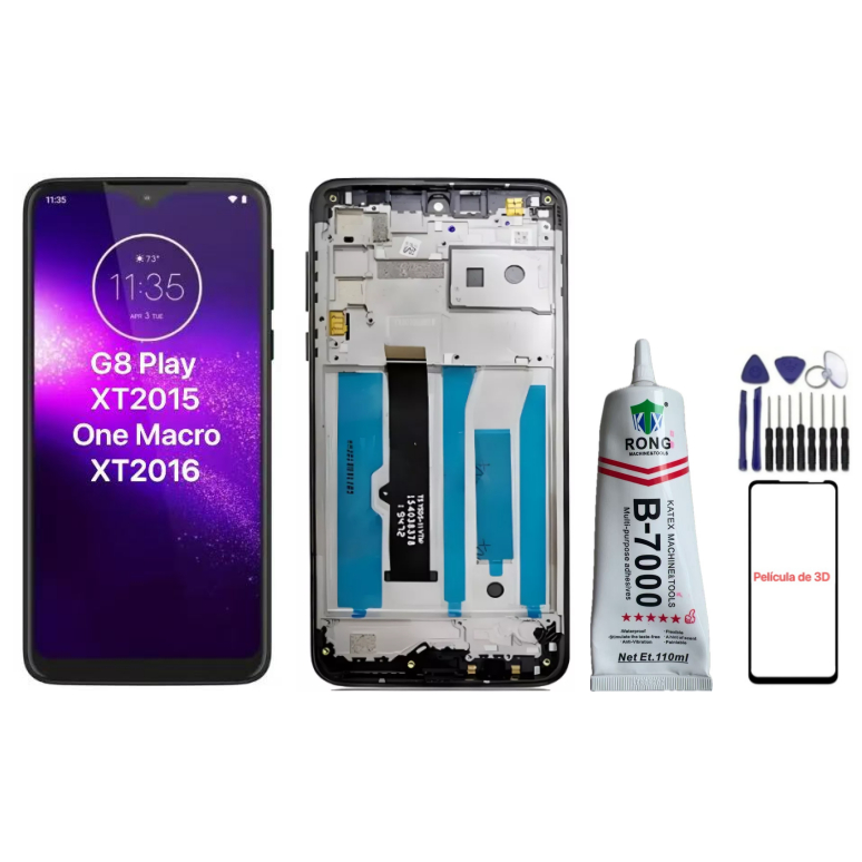 Tela Frontal Touch Display Compatível Moto G8 Play XT 2015 / Moto One Macro XT2016 - A Pronta Entrega em Oferta na Shopee