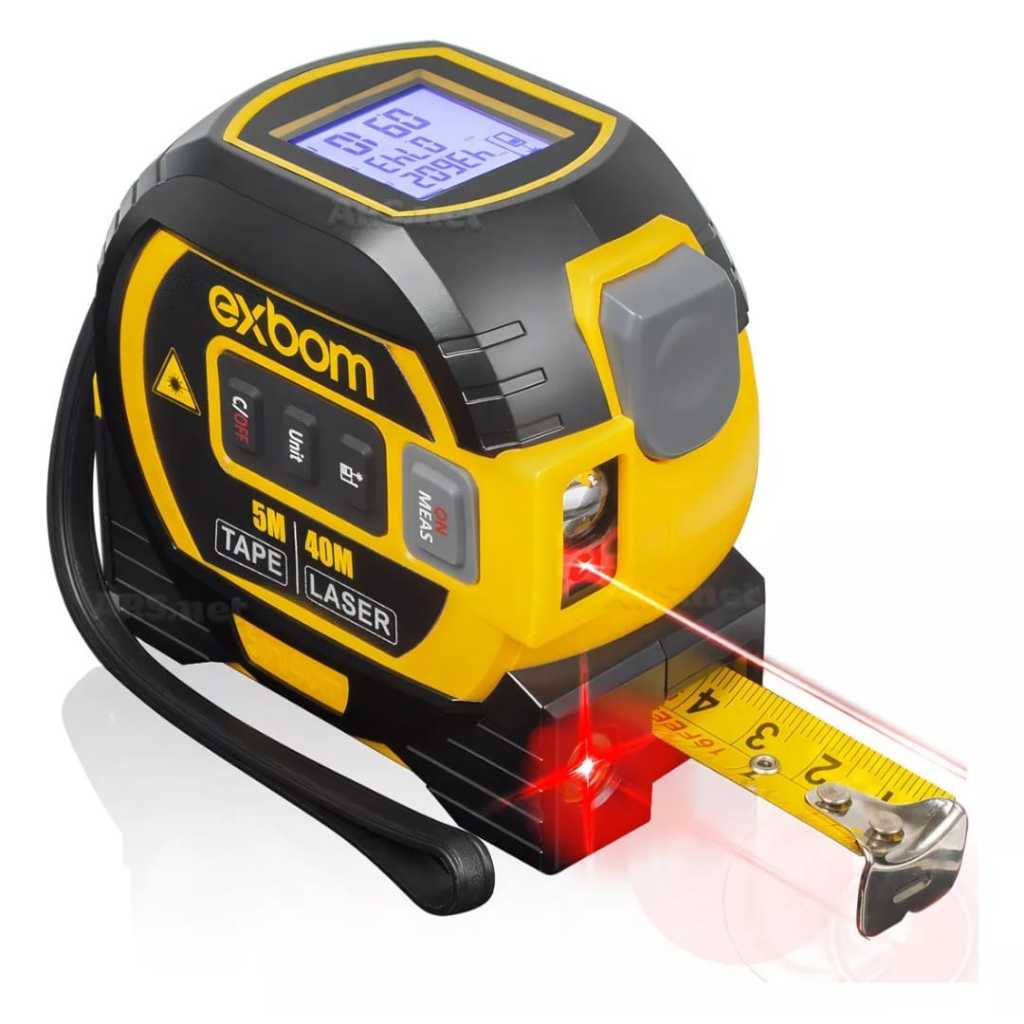 Nível A Laser Com Trena Digital E Fita Métrica Convencional 3 Em 1 Multifuncional