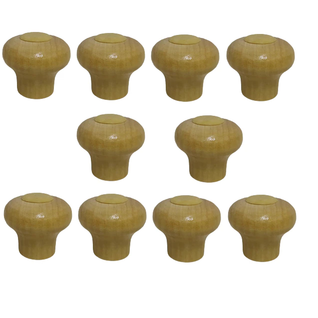 Kit 10 Pomel de Madeira Pegador Puxador Para Tampas De Panelas de Vidro e Alumínio em Oferta na Shopee