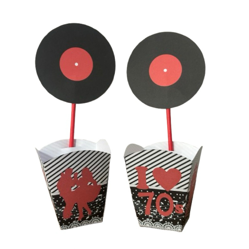 10 CACHEPOT CENTRO DE MESA COMPLETO COM VARETA + DISCO VINIL ANOS 70