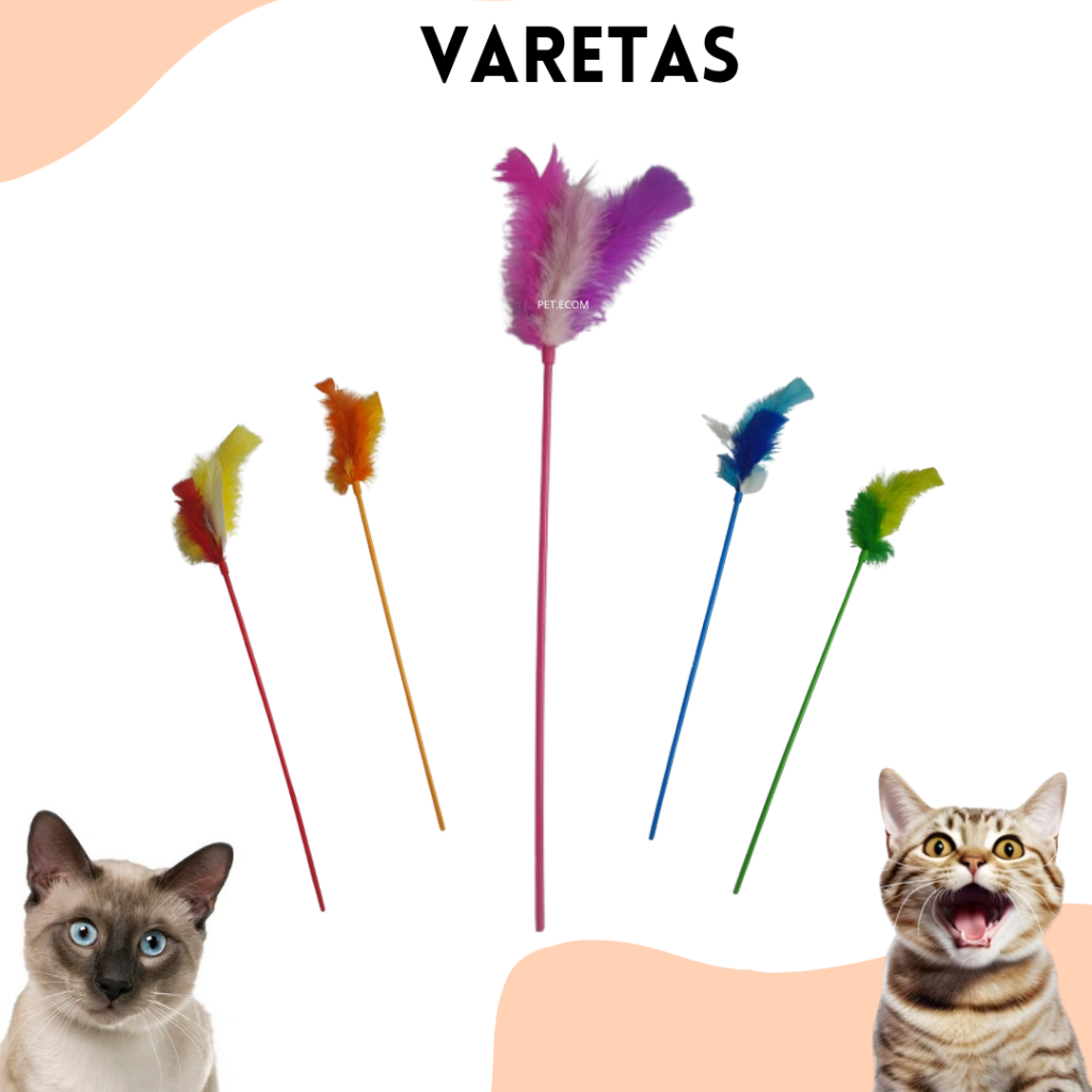 Kit 10 Varetas Para Gato Brincar Peninha em Oferta na Shopee