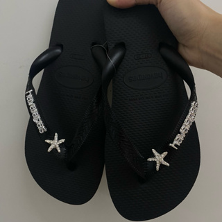 Chinelo Havaianas Top Preto com Pingentes Estrela do mar Prata 23/24 ao 45/46 Original ®️ em Oferta na Shopee