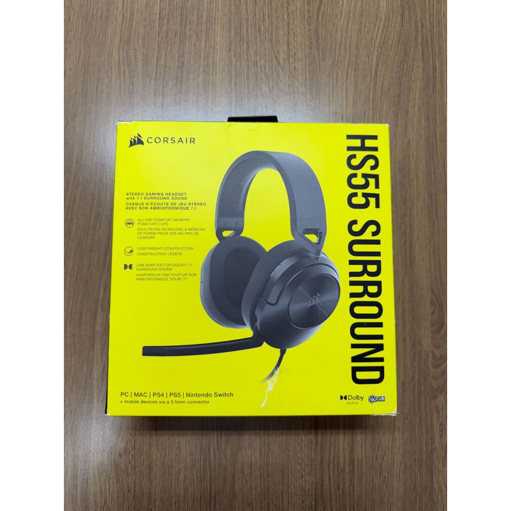 Headset Gamer Corsair HS55 Surround, Drivers 50mm, Preto, CA-9011265-NA [OPEN BOX]