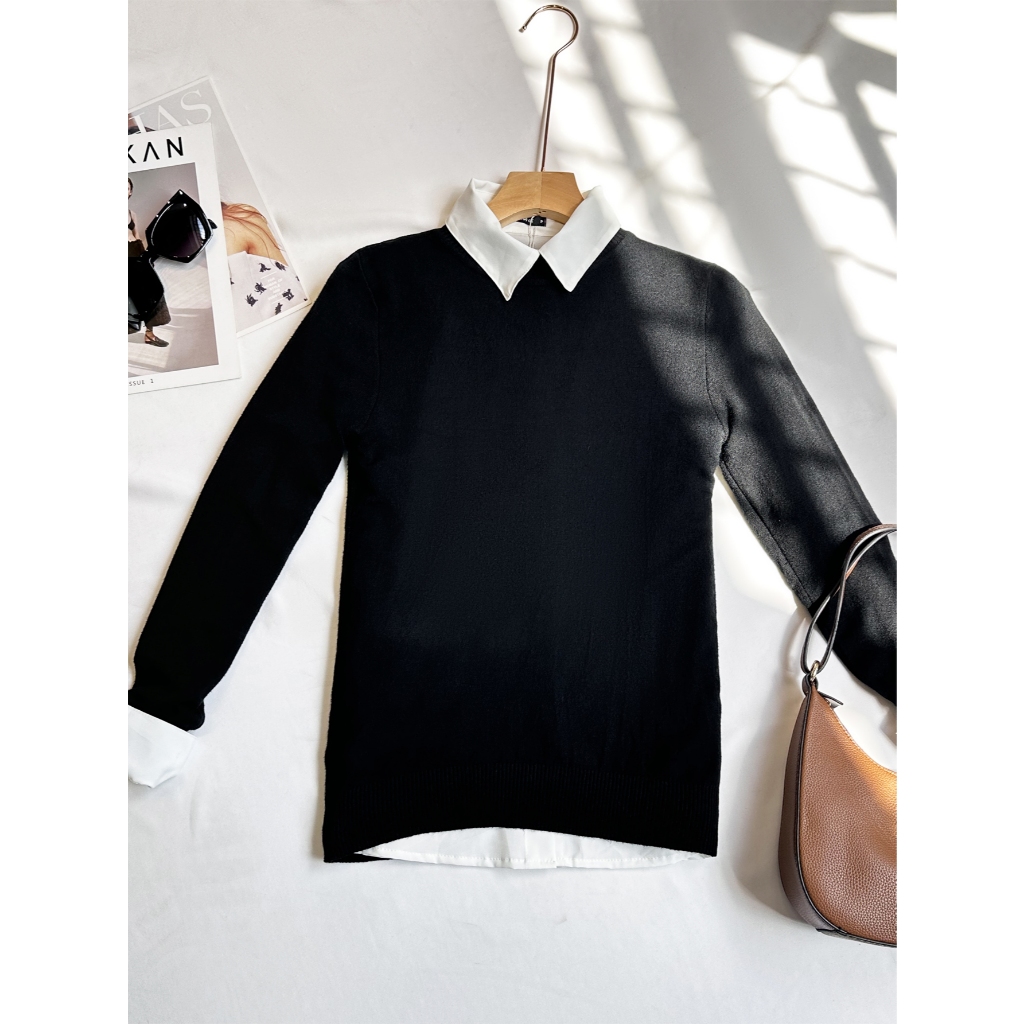 Conjunto 2pcs Camisa E Blusa Trico Gola Alta Feminina Manga Longa Blusa De Frio Basica Importado Inverno elastano em Oferta na Shopee