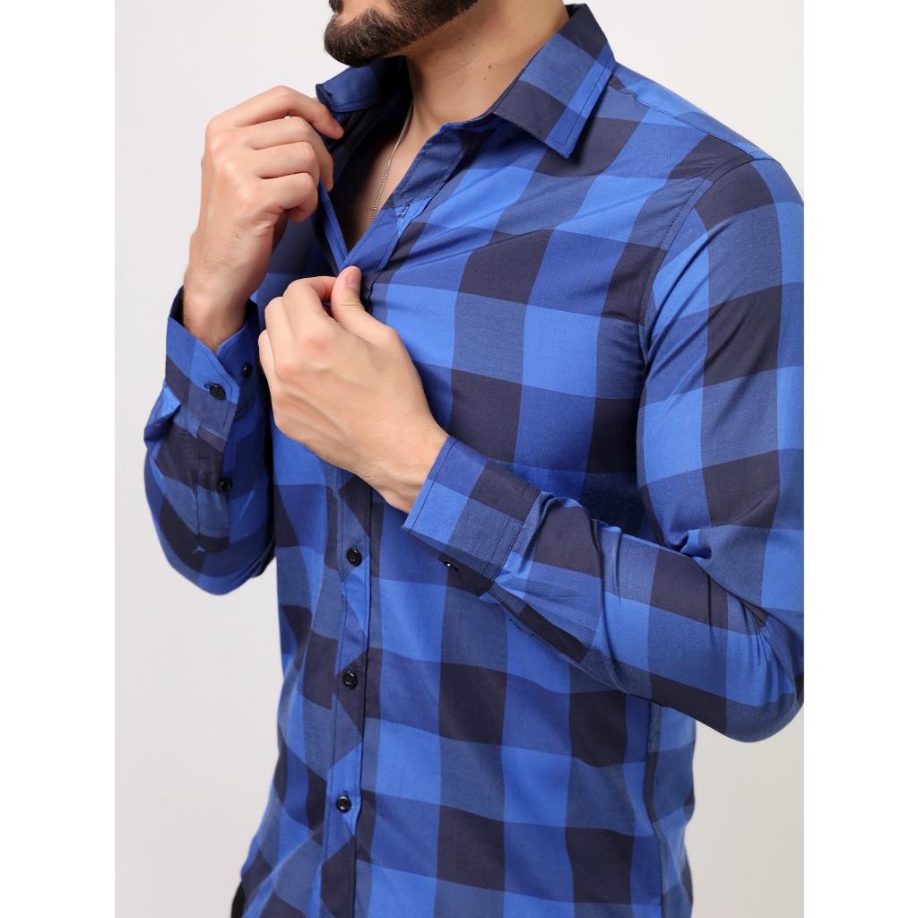 camisa social manga longa xadrez 35%algodão 65%poliéster não amassa passa fácil fábrica china Tamanho 1-7