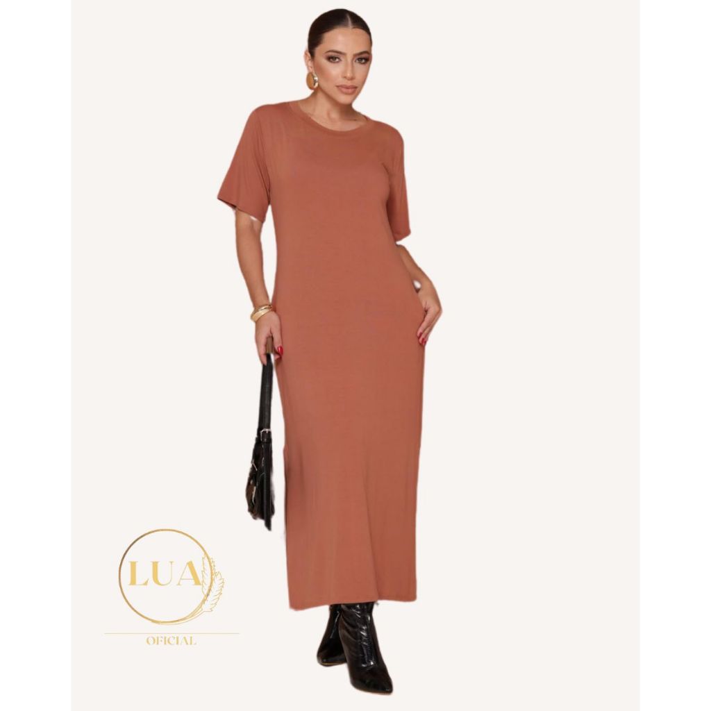 Vestido Longo Oncinha Onça Moda Feminina Casual Tendência Mulheres Ocasiões Blogueira Outono