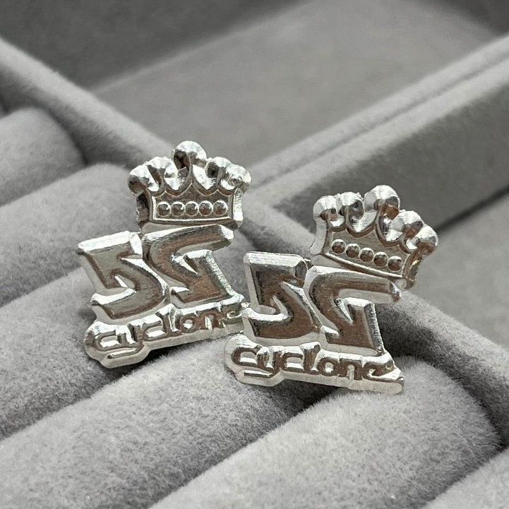 Brinco Cyclone com Coroa em Prata Italiana 925 em Oferta na Shopee