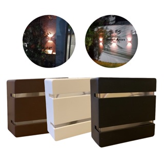 Kit 2x Arandelas Luminária Slim Externa Interna 2 Frisos Moderna Luz em Oferta na Shopee