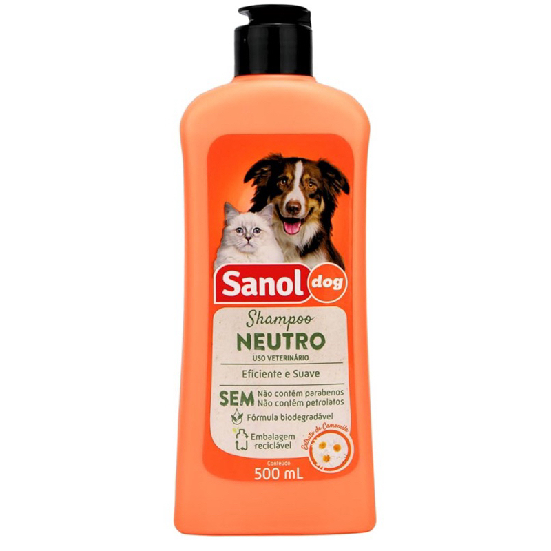 Shampoo para cães e gatos Sanol Neutro 500ml Pet Shop Dog em Oferta na Shopee