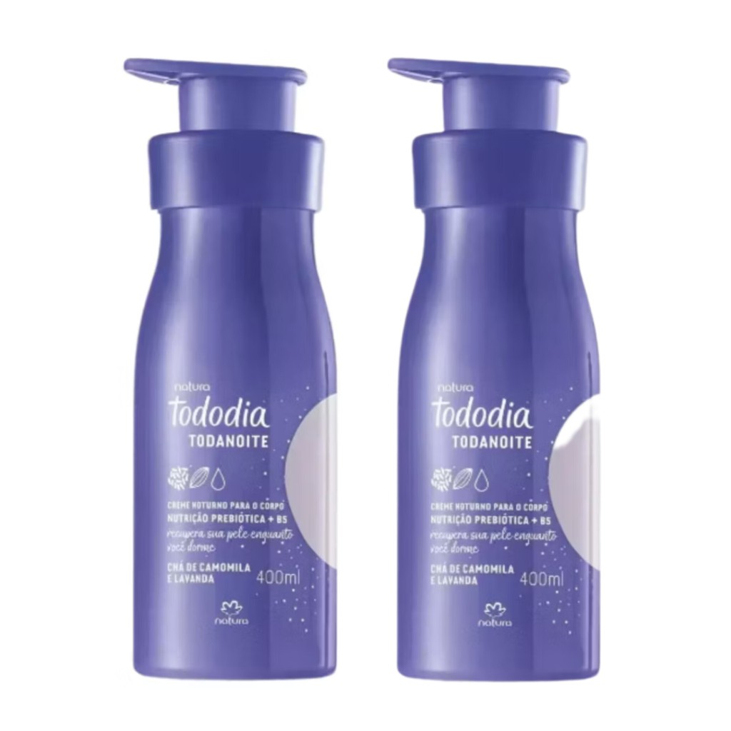 Kit 2 hidratante chá de camomila e lavanda linha tododia todanoite natura