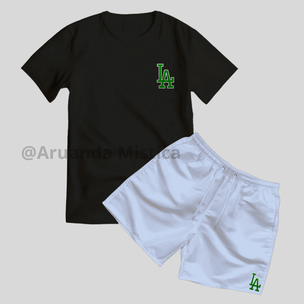 Conjunro Kit Bermuda tectel e camiseta 100% Algodão street wear Short Masculina Academia
