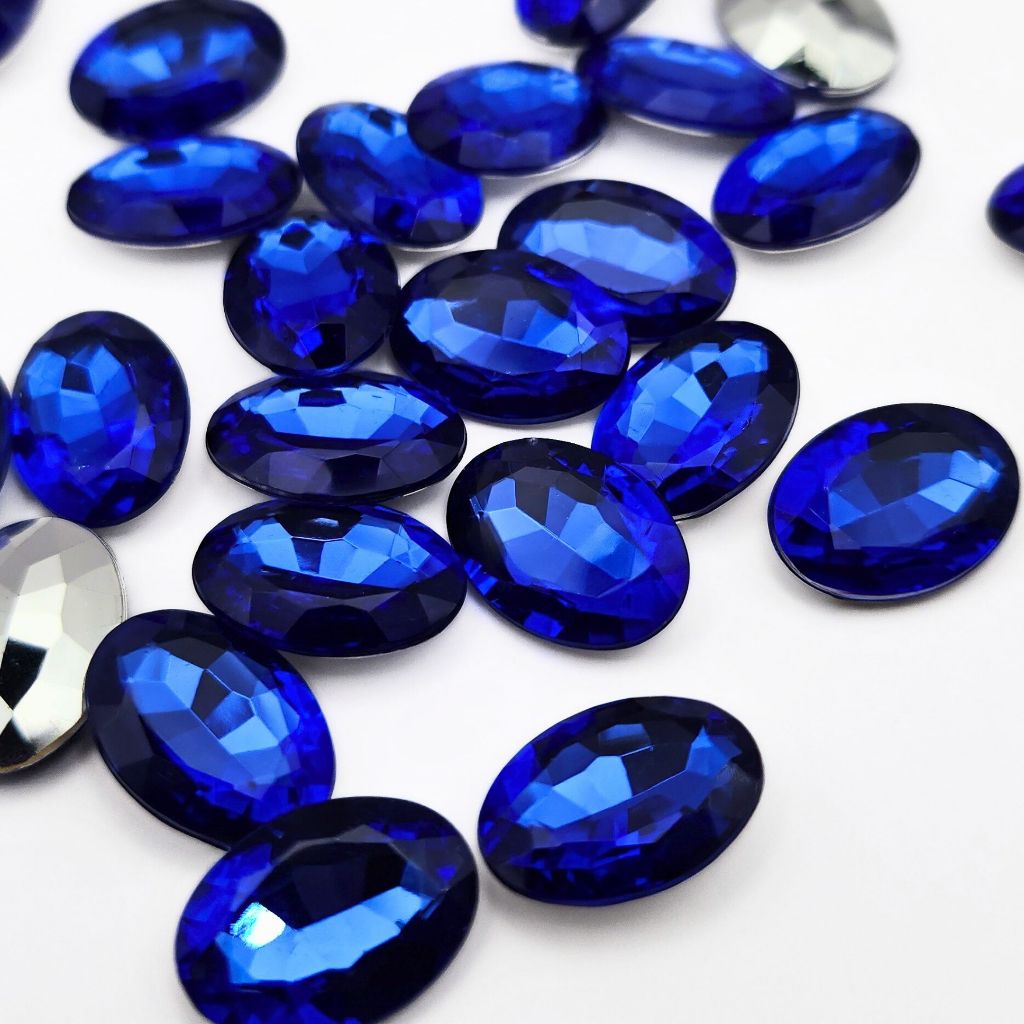 Chaton Oval 13x18mm - Azul Bic - Base Irregular em Oferta na Shopee